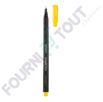 Stylo pointe fine jaune MAPED